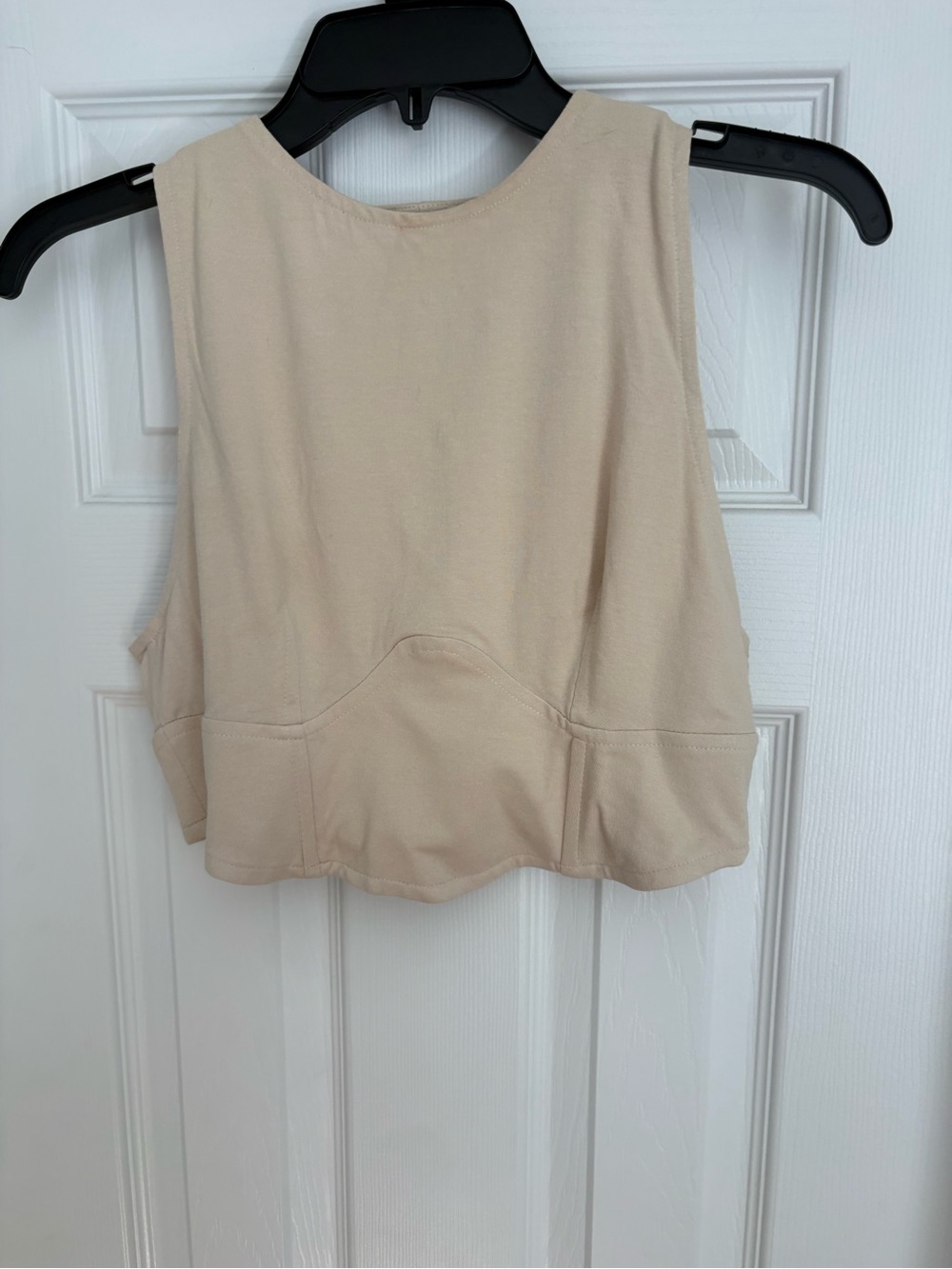 Women's Sleeveless Cropped Tank Top - Cream